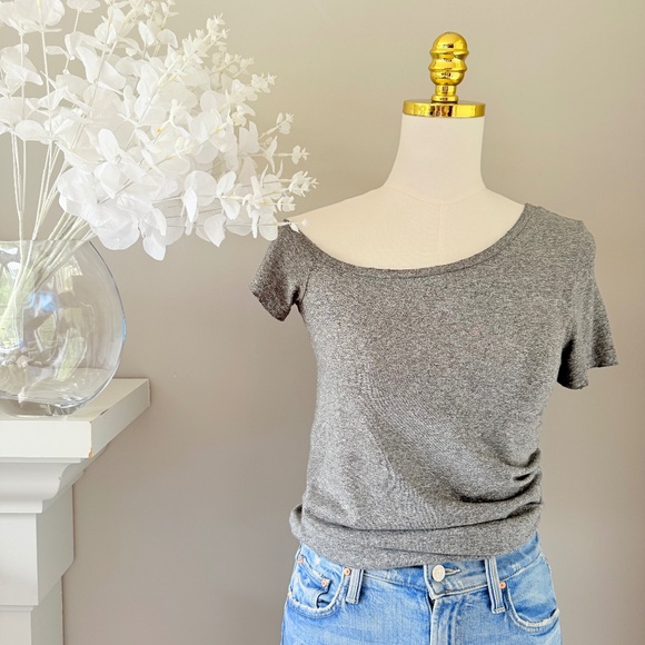 Philanthropy Asymmetrical Tee in Heather Gray, Sz XS - Picture 1 of 8
